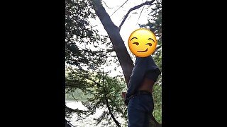 Power Pissing, Jerking, and Cum in the Woods