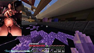 Playing Minecraft naked Ep.7 building a fancy floor and my pumpkin farm