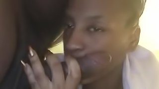 Teka Tha Ebony Amazon 1st BJ on camera begs 4 the dick & cums on 2 strokes