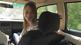 Threesome In The Car Hot