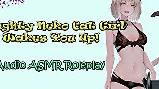 ASMR Ecchi - Naughty Anime Neko Cat Girl Wakes You Up! Audio Roleplay