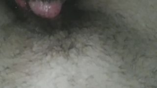 Licking hairy pussy