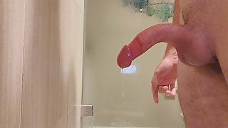 Double Cumshot first shot Ruined in the Shower