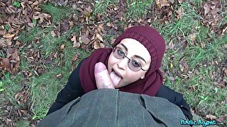 Kinky Brunette With Glasses Sucks Fat Prick For Some Cash