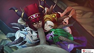 Hot Elves Do Amazing Gangbang Blowjob  Hottest Warcraft Hentai Animation 4k 60fps