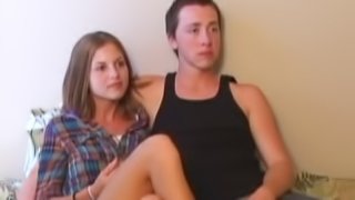 Retro teen couple trio with old pervert POV