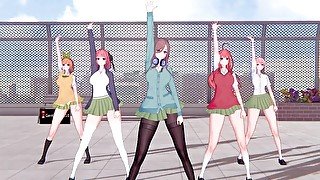 【KKVMD / MMD】気まぐれメルシィ 一花 二乃 三玖 四葉 五月【五等分の花嫁】