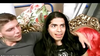 Guy with the long hair decides to suck the cock of his new partner