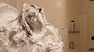 BBW Face and Head Covered in Shaving Cream