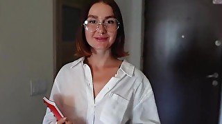 The tattooed teen jerks and sucks your dick in POV