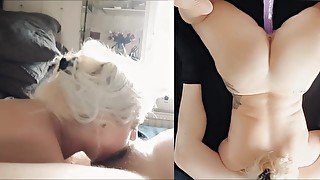 Sample from bigger video. Blowjob, 2angles, close up bj, POV full body, dildo fuckin from behind