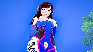 D.VA COVERED IN CUM! Overwatch 3D HENTAI