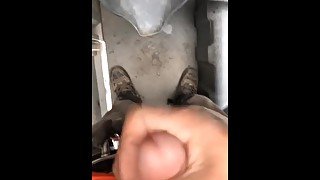 Nutting in porta potty