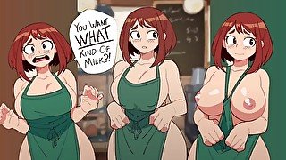 Jizz Tribute - Milk to Uraraka Ochaco from Hero Academia