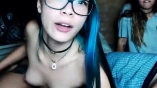 Asian GF Sucking Big White Dick Infront Of her Friend