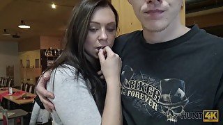 Czech pornstar gets naughty in public bowling place with a lucky dude