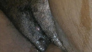 Close-up Ebony Wet Pussy