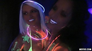 Real Slut Party. Blacklight Foursome. Part 1