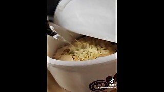 Watch me eat miso noodles topless follow the link on my profile