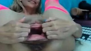 Hairy pussy gaping