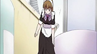 Anime maid gets wet pussy fantasizing