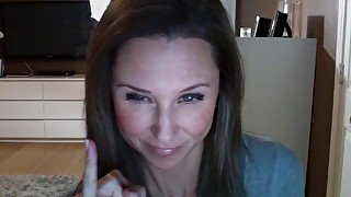 Staci speaks with her BF over the webcam.