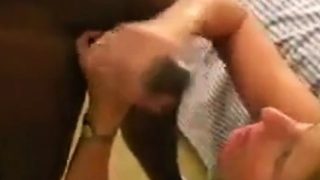 girl takes a massive black cum facial