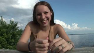 An outdoor pov with a kinky teen