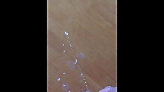 Wankinmg on table Big cumshot