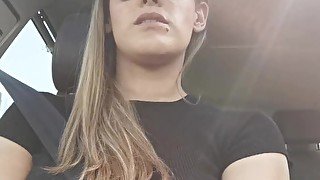 French Couple Fucking In Hot Car Public Parking Skinny Blonde Girlfriend &vert; Cam4