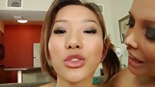 Asian college girl Lesbian Ass Licking White Milf