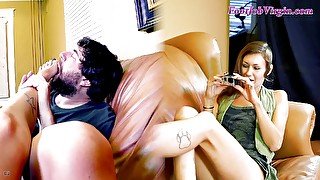 Part 2 of 4 skinny hot tall hippie-babe Meredith footjobvirgin session! Foot worship and toe sucking!