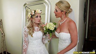 A wedding day turns to a blowjob and hard fuck for horny Lexi Lore