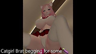 Catgirl kanako begs for cock while shes vtubing and lewdtubing for chat! Spicy Catgirl content!