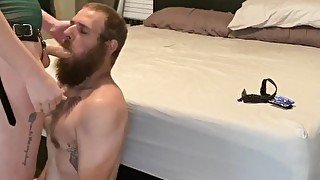 Husband Gets Pegged HARD Until He Cums