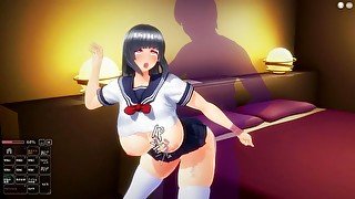 [3D HENTAI]　清楚巨乳女子高生が強SEX連続中出し果てには痴女に落ちる