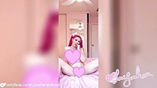 Lovely Pink Haired Girl Seducing and Showing her Tight Pussy - LoveSarahXoxo