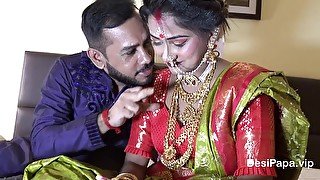 Newly Married Indian Girl Sudipa Hardcore Honeymoon First night sex and creampie - Hindi Audio