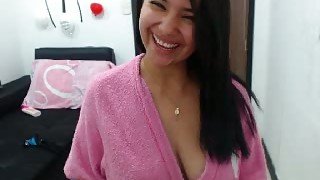 Webcam friend shows her big natural boobs and fat ass