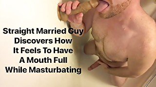 Solo Male Moaning Masturbation While Sucking On A Dildo To Increase Self Pleasure