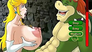 Mario Princess Peach Fucking the Bad Monster Huge Tits Pumping Cum