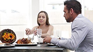 Needy broad hard fucked after a romantic dinner