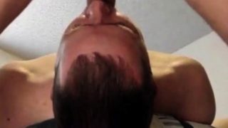 Throat fucking a daddy then shooting cum in his mouth