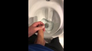 getting my DICK Hard at the PUBLIC URINAL