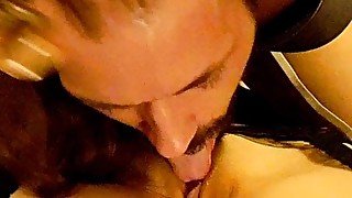 HOT boyfriend eating pussy till sexy milf squirts hard