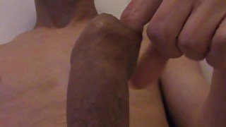 Sloppy foreskin fingering with lots of sticky precum