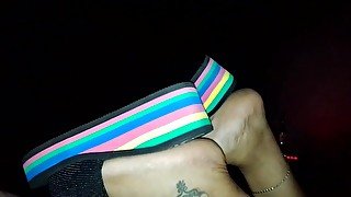 Footjob flipflops yasmin no cum