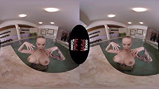 Milf Wet Solo - Big fake tits in POV VR in the pool