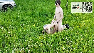 Passionate Sex Of A Young Couple In The Field