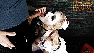 Harley Sucks off her Henchman! boy/girl blowjob